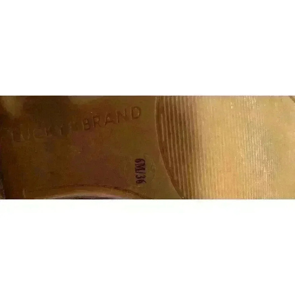 Lucky Brand Zavrina Sliced Black Leather Ankle Boots Booties Size 8 M 38 - Picture 6 of 7